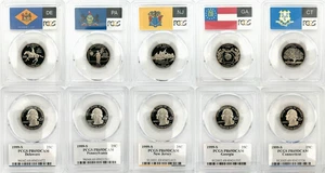 1999 S State Proof CLAD PCGS 69 5 Coin Quarter Set - Picture 1 of 11