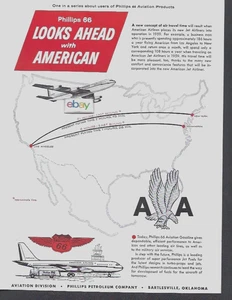 American Airlines 1957 Boeing 707 Jets Lax-IDL - 4 1/2 HOURS PHILLIPS 66 AD - Bild 1 von 1