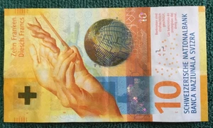 2016 Schweiz 10 Franken zirkulierte Banknote P #75a - Bild 1 von 2