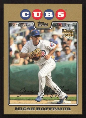 2008 Topps Updates & Highlights Micah Hoffpauir Gold #/2008 RC Rookie #UH189 - Image 1 of 2