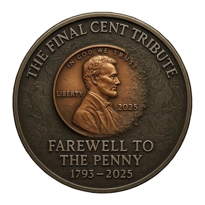 3Pcs Farewell to the Penny 1793–2025 The Final Cent Tribute Coin - Image 1 of 4
