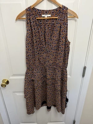 Vestido corto para mujer Derek Lam 10 Crosby seda floral sin mangas talla 10 borlas Foto 1 de 4