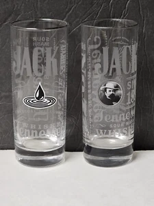 Jack Daniels Commemorative Silver Rimmed 6" Tall Whiskey Glasses (2 Variants) - Picture 1 of 3