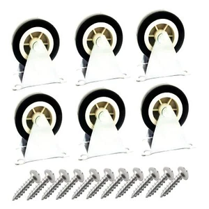 2 inch Rigid Plate Hard Rubber Caster Wheels for Furniture and Workbench 6 Pa... - Picture 1 of 7