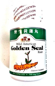 Royal King, Wild American Golden Seal Herb 500 mg, 50 Capsules Golden seal root - Picture 1 of 3