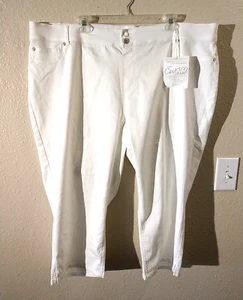 Est 1946 Denim Damenhose Übergröße 22 W weiß kurvig dünn kurz geschnitten Stretch (0308) - Bild 1 von 12