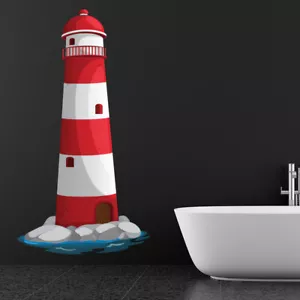 Red Lighthouse Wall Sticker Wall Sticker WS-41080 - Picture 1 of 12