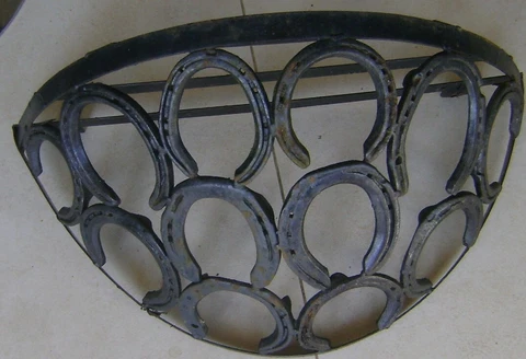 Large Bespoke Wrought Iron Horseshoe Wall Planter Cover