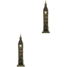 2pcs London Big Ben Clock Tower Statue for Home Office Decoration-IO