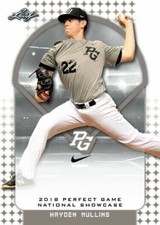 HAYDEN MULLINS 2018 "1ST EVER PRINTED" LEAF PERFECT GAME ROOKIE CARD #166!