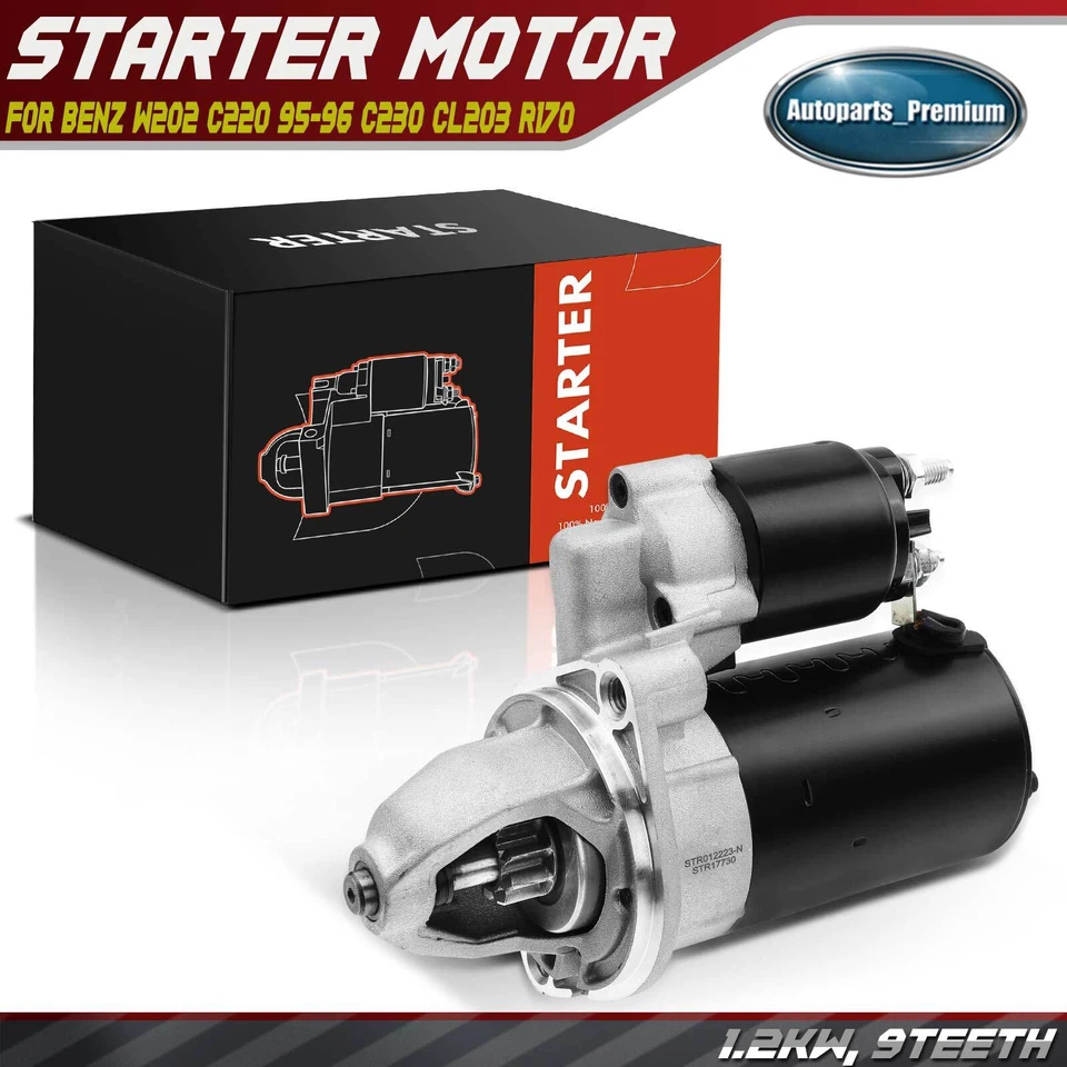 Motor De Arranque Para Mercedes-Benz W202 C220 1995-2000 C230 SLK230 1.2kW 12V CW 9T Foto 1 de 4