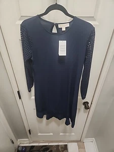 NWT Michael Kors Women's Velvet Smocked Ruffled Mini Dress (L) - Picture 1 of 20