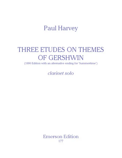 Three Etudes on themes of Gershwin clarinet  George Gershwin Emer - Image 1 of 1