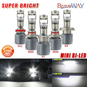 H4 9005 9006 H7 H11 Mini LED Headlight Bulbs Projector Hi/Lo Bright 40000LM 200W - Picture 1 of 26