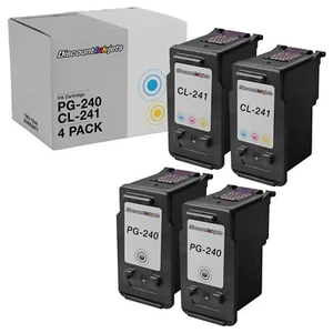 4 PG-240 240 CL-241 241 Black Color Printer Ink Cartridge for Canon MG2120 MG220 - Picture 1 of 7