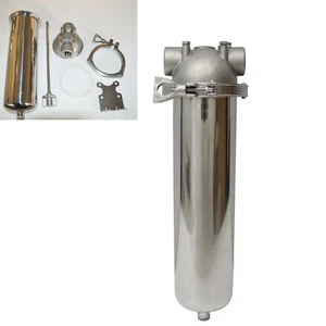 Stainless Steel Filter Housing for 10"L cartridges 3/4"NPT with Bracket 145 PSI - Picture 1 of 24