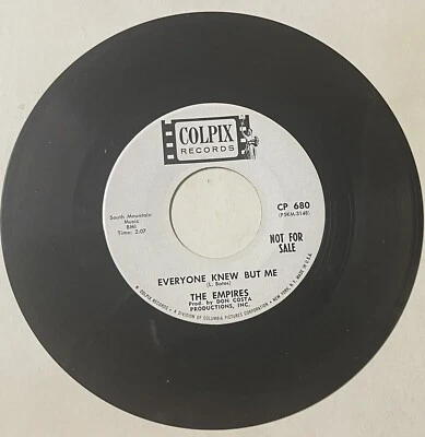 The Empires 1963 DOOWOP 45 Everyone Knew But Me COLPIX PROMO Mint- HEAR Foto 1 de 2