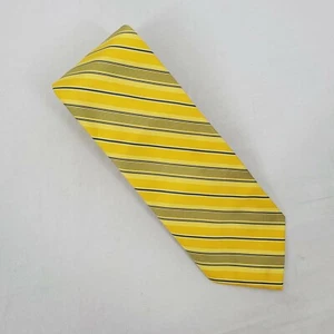 Stafford Essentials Neck Tie -TIES DESIGNER Yellow Blue Diagonal Stripes Men's  - Picture 1 of 8