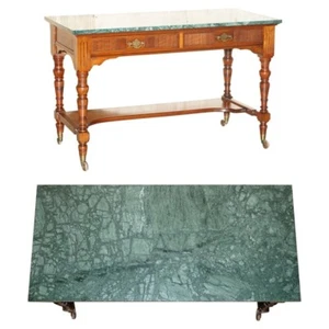 FINE VICTORIAN JAS SHOOLBRED GREEN MARBLE TOPPED WATCHMAKERS DESK WRITING TABLE - Picture 1 of 22