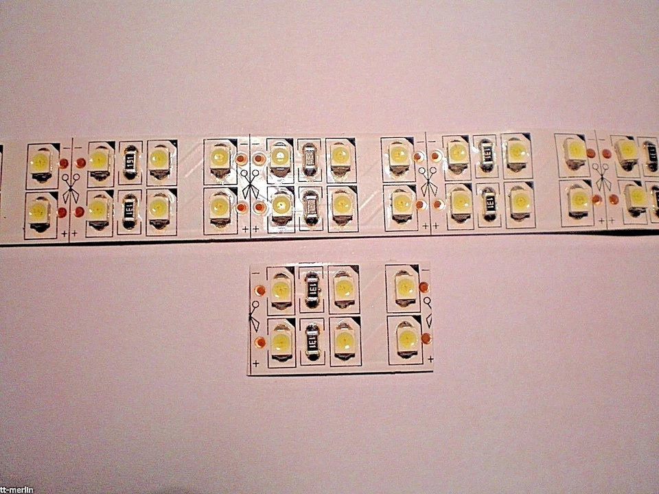 (€40,00 / m) LED Beleuchtung nach Maß 2,5 cm - 500 cm Weiß   zweireihig - Bild 1 von 1