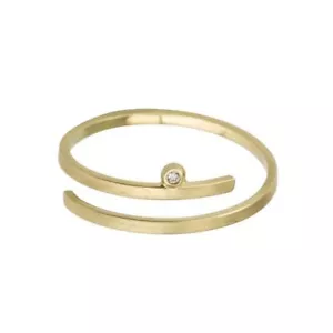 Anillo envolvente de diamantes de oro 14K hecho a mano joyería fina - recién llegado - Imagen 1 de 4
