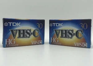 TDK  VHS-C HG Ultimate TC-30 Video Cassette Tapes Two Sealed In Original Package - Picture 1 of 4