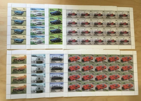 FULL SHEETS Grenadines 1986 802-9 - Automobile Cent. - Set of Sheets - MNH Cover