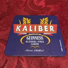 BREWERIANA - GUINNESS - KALIBER - ALCOHOL FREE LAGER -SERVE CHILLED BEER MAT T48