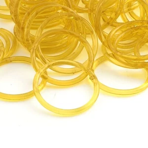 Set (84) Antik Tschechisch Gold Gelb Glas Armreifen Ohrring Serviettenringe 41mm - Bild 1 von 4