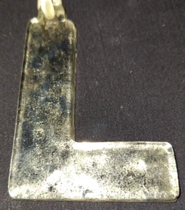 VINTAGE FRED SEGAL MERKUR GLAS 3-7/8" ANFANGSBUCHSTABE "L" SILBER MONOGRAMM ORNAMENT - Bild 1 von 6