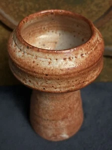Warren MacKenzie Attributed Pottery Shino Glazed Pedestal Bowl 6.25”H - Picture 1 of 14