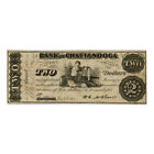 *jcr_m*USA - 1863 $ 2 DOLLAR BANK OF CHATTANOOGA, TENNESSEE, AMERIKANISCHER BÜRGERKRIEG