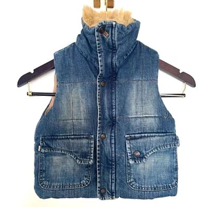 Cupop Vintage Girls Blue Denim Vest Coat Jacket Size 5 - Picture 1 of 7