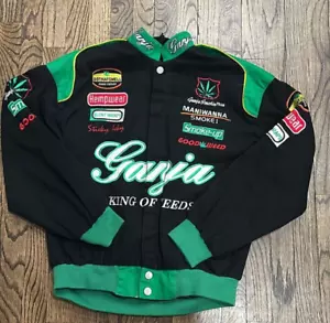 Men's Rare VTG Highly Dangerous Urban Wear Ganja King of Weeds Jacket Size Large - Picture 1 of 7