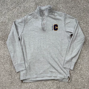T. Dalton Henley Shirt Mens Medium Gray 100% Cotton Sewn Patch Long Sleeve - Picture 1 of 17