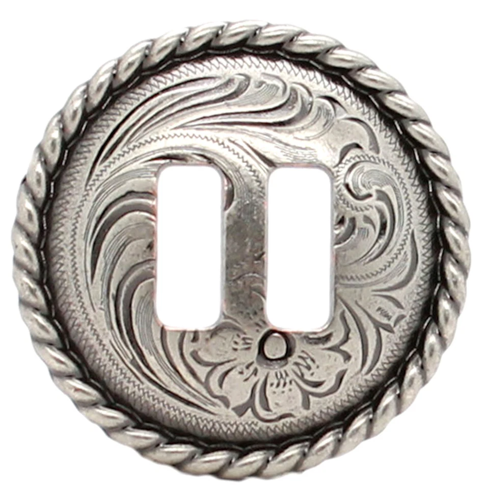 Antique Nickel Slotted Rope Edge Concho 1-1/2" 3485-ANS - Image 1 of 1