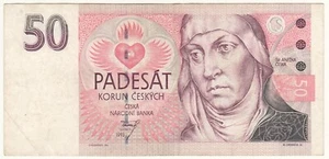 1993 Banco Nacional de la República Checa 50 Korun billete A33-379653 - Imagen 1 de 2