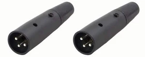 (2er-Pack) Switchcraft A3MB Stecker 3-Pin XLR Mikrofon Kabel Ende schwarz Lötklemmen - Bild 1 von 1