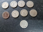 D.-REICH 5 PFENNIG 1874 A+1875 B+C+D+F+1876 A+C+D+1888 A