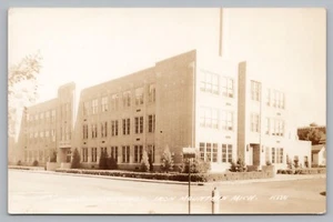 Postcard Junior High School Iron Mountain Michigan Unposted RPPC c1940 - Picture 1 of 2