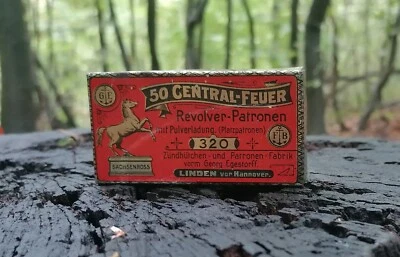 SACHSENROSS - 50 Revolver Ammo - 320 - Georg Egestorff - LINDEN Empty Tin Box - Image 1 of 4