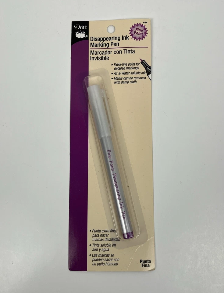Dritz Disappearing Ink Marking Pen for Sewing Purple 082292