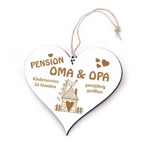 Schild in Herzform Geschenk für Pension Oma Opa zum Geburtstag Weihnachten - Bild 1 von 5
