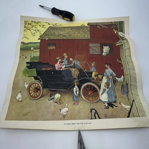 Norman Rockwell Vintage Poster "The Famous Model T was 'boss of the road'" Druck - Bild 1 von 14