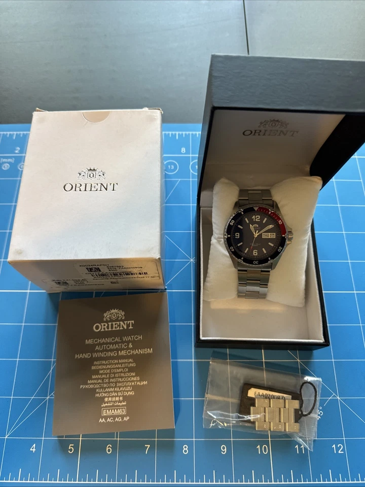 Relógio de pulso masculino Orient Mako II FAA02009D9 - Conjunto completo - Imagem 1 de 4