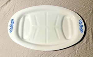 CORNING WARE BLUE CORNFLOWER - 10 X 16 OVAL MEAT SERVING PLATTER - P-19 Vintage - Picture 1 of 7