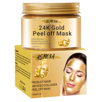 24K Gold Gel Collagen Gesichtsmasken, Gesichtsmaske für Anti Aging, Whitening - Bild 1 von 4