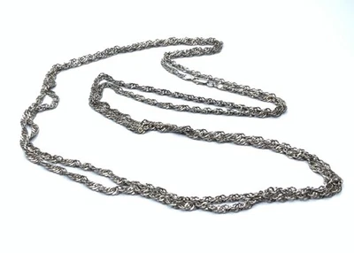 "Collar largo de 60"" de cadena de plata de ley 925 Milor Italia de 3,4 mm ~ 26,5 g" Foto 1 de 4