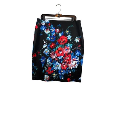 Betsey Johnson Midi Floral Skirt, Black, Size XL - Image 1 of 4