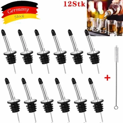 Flaschenausgießer Schnapsausgießer Dosierer Ausschenker 12er Set Edelstahl DE - Bild 1 von 4